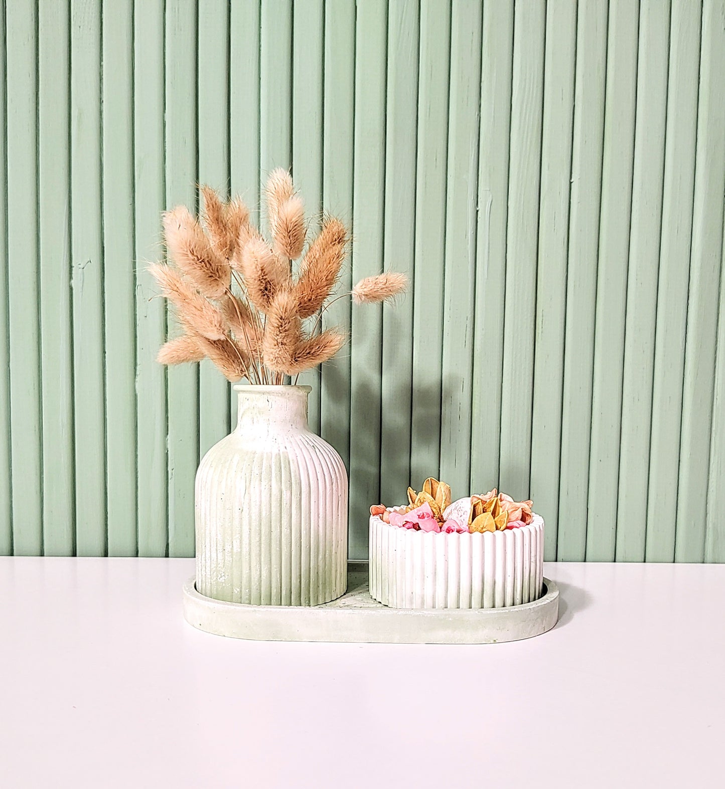 Set ceramic cu luminare - Verde